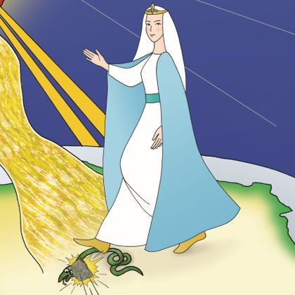 Vierge Marie écrasant le serpent